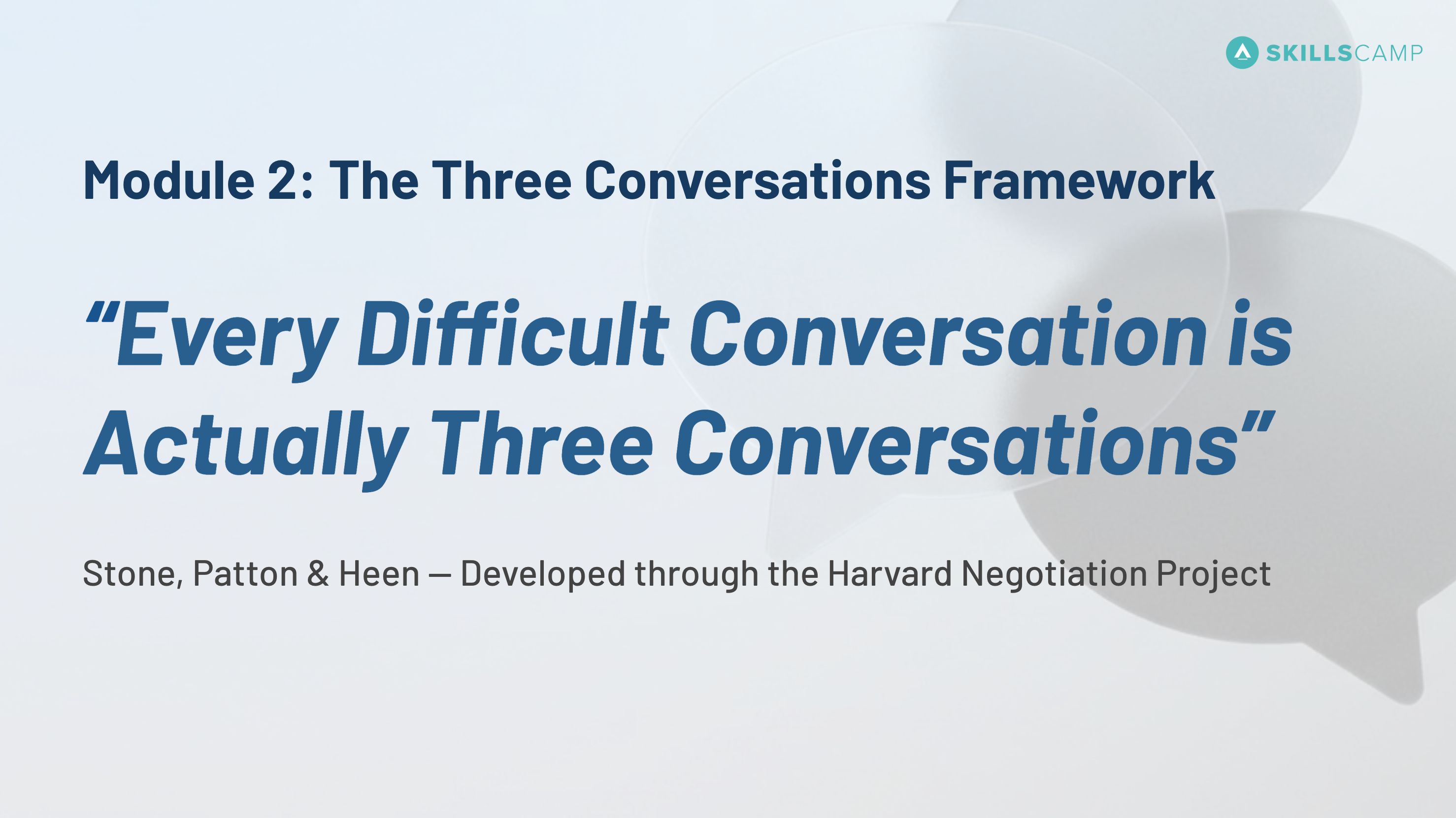 Session slide 2: The Three Conversations framework overview