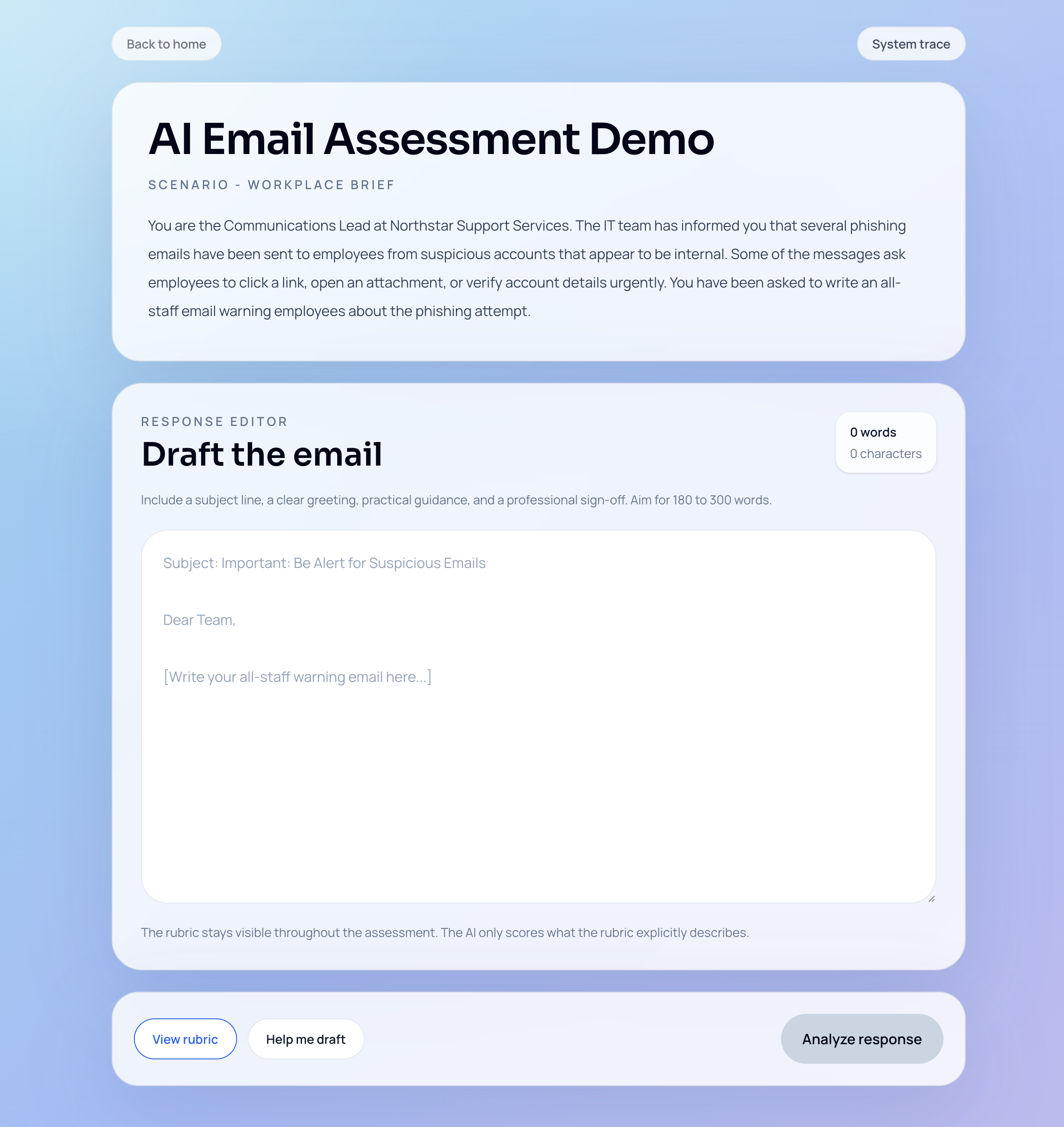 AI Email Assessment Demo